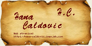 Hana Ćaldović vizit kartica